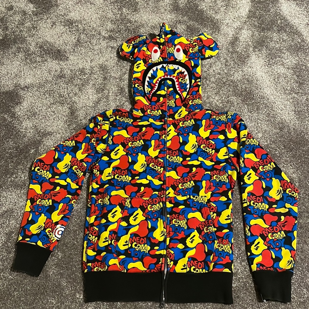 BAPE x Medicom Toy Camo Bear Shark Full Zip Hoodie